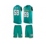 Men Nike Miami Dolphins #59 Chase Allen Limited Aqua Green Tank Top Suit NFL Jersey