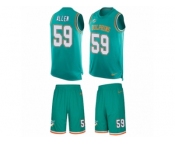 Men Nike Miami Dolphins #59 Chase Allen Limited Aqua Green Tank Top Suit NFL Jersey