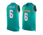 Men Nike Miami Dolphins #6 Jay Cutler Limited Aqua Green Player Name & Number Tank Top NFL Jersey