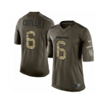 Men Nike Miami Dolphins #6 Jay Cutler Limited Green Salute to Service NFL Jersey