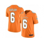 Men Nike Miami Dolphins #6 Jay Cutler Limited Orange Rush Vapor Untouchable NFL Jersey