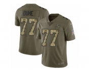 Men Nike Miami Dolphins #77 Adam Joseph Duhe Limited Olive Camo 2017 Salute to Service NFL Jersey