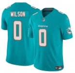 Men's Miami Dolphins #0 Zach Wilson Aqua 2025 Draft F.U.S.E. Vapor Limited Football Stitched Jersey