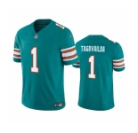 Men's Miami Dolphins #1 Tua Tagovailoa Aqua 2023 F.U.S.E Vapor Limited Stitched Football Jersey