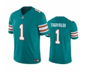 Men's Miami Dolphins #1 Tua Tagovailoa Aqua 2023 F.U.S.E Vapor Limited Stitched Football Jersey