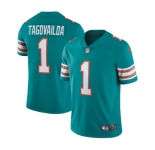 Men's Miami Dolphins #1 Tua Tagovailoa Aqua Vapor Stitched Jersey