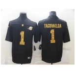 Men's Miami Dolphins #1 Tua Tagovailoa Black Nike Leopard Print Limited Jersey