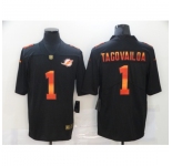 Men's Miami Dolphins #1 Tua Tagovailoa Black colorful Nike Limited Jersey