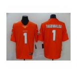 Men's Miami Dolphins #1 Tua Tagovailoa Limited Orange Rush Vapor Untouchable Football Jersey