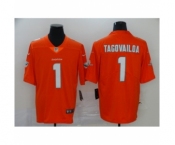 Men's Miami Dolphins #1 Tua Tagovailoa Limited Orange Rush Vapor Untouchable Football Jersey
