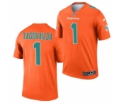 Men's Miami Dolphins #1 Tua Tagovailoa Orange 2021 Inverted Legend Stitched Jersey