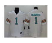 Men's Miami Dolphins #1 Tua Tagovailoa White Alternate Vapor Limited Jersey