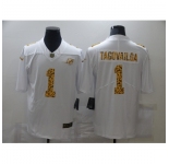 Men's Miami Dolphins #1 Tua Tagovailoa White Nike Leopard Print Limited Jersey