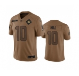 Men's Miami Dolphins #10 Tyreek Hill 2023 Brown Salute To Service Limited Football Stitched Jersey