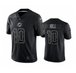 Men's Miami Dolphins #10 Tyreek Hill Black Reflective Limited Stitched Football Jersey
