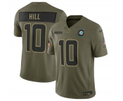 Men's Miami Dolphins #10 Tyreek Hill Olive 2025 F.U.S.E. Salute to Service Limited Football Stitched Jersey