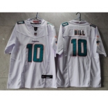 Men's Miami Dolphins #10 Tyreek Hill White 2023 FUSE Vapor Untouchable Stitched Jersey