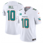 Men's Miami Dolphins #10 Tyreek Hill White F.U.S.E With 3-Star C Patch Vapor Limited Stitched Football Jersey