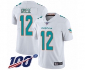 Men's Miami Dolphins #12 Bob Griese White Vapor Untouchable Limited Player 100th Season Football Jersey