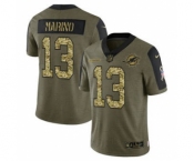 Men's Miami Dolphins #13 Dan Marino 2021 Olive Camo Salute To Service Limited Stitched Football Jersey
