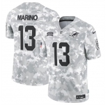 Men's Miami Dolphins #13 Dan Marino 2024 Arctic Camo Salute To Service Limited Stitched Football Jersey