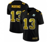 Men's Miami Dolphins #13 Dan Marino Black Golden Sequin Vapor Limited Football Jersey