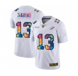 Men's Miami Dolphins #13 Dan Marino White Multi-Color 2020 Football Crucial Catch Limited Football Jersey