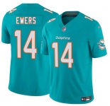Men's Miami Dolphins #14 Quinn Ewers Aqua 2025 Draft F.U.S.E. Vapor Limited Football Stitched Jersey
