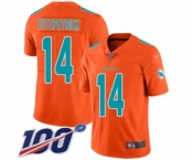 Men's Miami Dolphins #14 Ryan Fitzpatrick Limited Orange Inverted Legend 100th Season Football Jersey
