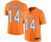 Men's Miami Dolphins #14 Ryan Fitzpatrick Limited Orange Rush Vapor Untouchable Football Jersey