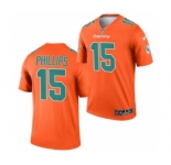 Men's Miami Dolphins #15 Jaelan Phillips Orange 2021 Inverted Legend Stitched Jersey
