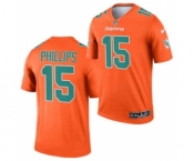 Men's Miami Dolphins #15 Jaelan Phillips Orange 2021 Inverted Legend Stitched Jersey