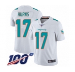 Men's Miami Dolphins #17 Allen Hurns White Vapor Untouchable Limited Player 100th Season Football Jersey