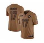 Men's Miami Dolphins #17 Jaylen Waddle 2023 Brown Salute To Service Limited Football Stitched Jersey