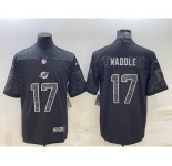 Men's Miami Dolphins #17 Jaylen Waddle Black Reflective Limited Stitched Football Jersey