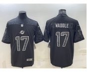 Men's Miami Dolphins #17 Jaylen Waddle Black Reflective Limited Stitched Football Jersey