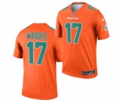 Men's Miami Dolphins #17 Jaylen Waddle Orange 2021 Inverted Legend Stitched Jersey