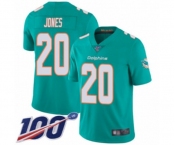 Men's Miami Dolphins #20 Reshad Jones Aqua Green Team Color Vapor Untouchable Limited Player 100th Season Football Jersey