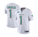 Men's Miami Dolphins 2022 #1 Tua Tagovailoa White With 1-star C Patch Vapor Limited Stitched NFL Jersey