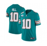 Men's Miami Dolphins 2022 #10 Tyreek Hill Aqua With 2-star C Patch Rush Color Stitched Football Jerse
