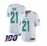 Men's Miami Dolphins #21 Eric Rowe White Vapor Untouchable Limited Player 100th Season Football Jersey