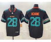 Men's Miami Dolphins #28 De’Von Achane Black 2025 F.U.S.E. “Rivalries” Vapor Limited Stitched Football Jersey