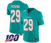 Men's Miami Dolphins #29 Minkah Fitzpatrick Aqua Green Team Color Vapor Untouchable Limited Player 100th Season Football Jersey
