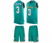 Men's Miami Dolphins #3 Josh Rosen Limited Aqua Green Tank Top Suit Football Jersey