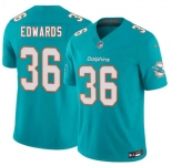 Men's Miami Dolphins #36 Donovan Edwards Aqua 2026 F.U.S.E. Vapor Limited Football Stitched Jersey
