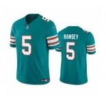Men's Miami Dolphins #5 Jalen Ramsey Aqua 2023 F.U.S.E Vapor Limited Stitched Football Jersey
