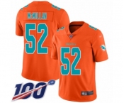 Men's Miami Dolphins #52 Raekwon McMillan Limited Orange Inverted Legend 100th Season Football Jersey