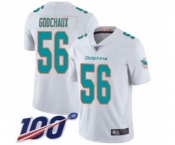 Men's Miami Dolphins #56 Davon Godchaux White Vapor Untouchable Limited Player 100th Season Football Jersey