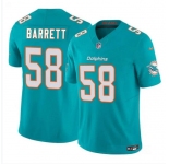 Men's Miami Dolphins #58 Shaquil Barrett Aqua 2023 F.U.S.E Vapor Limited Football Stitched Jersey