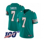 Men's Miami Dolphins #7 Jason Sanders Aqua Green Alternate Vapor Untouchable Limited Player 100th Season Football Jersey
